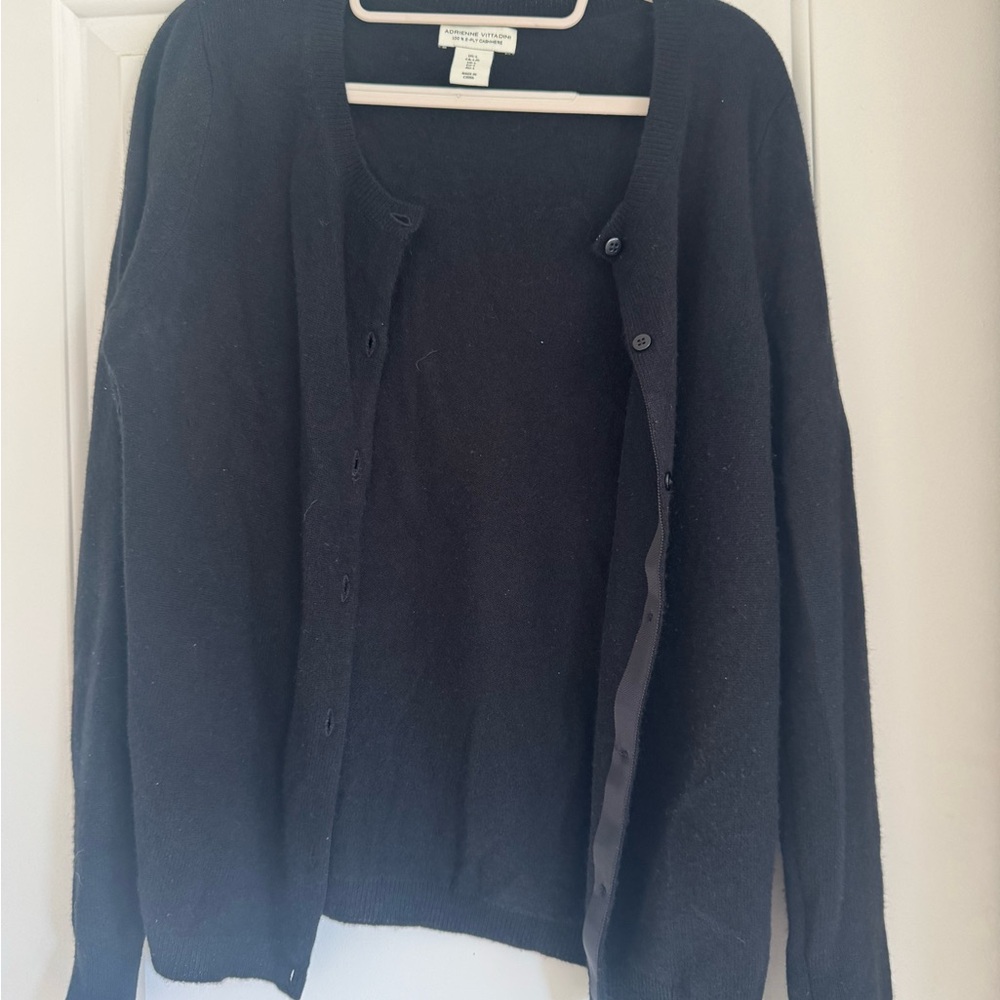 Adrienne Vittadini Cashmere Black Cardigan